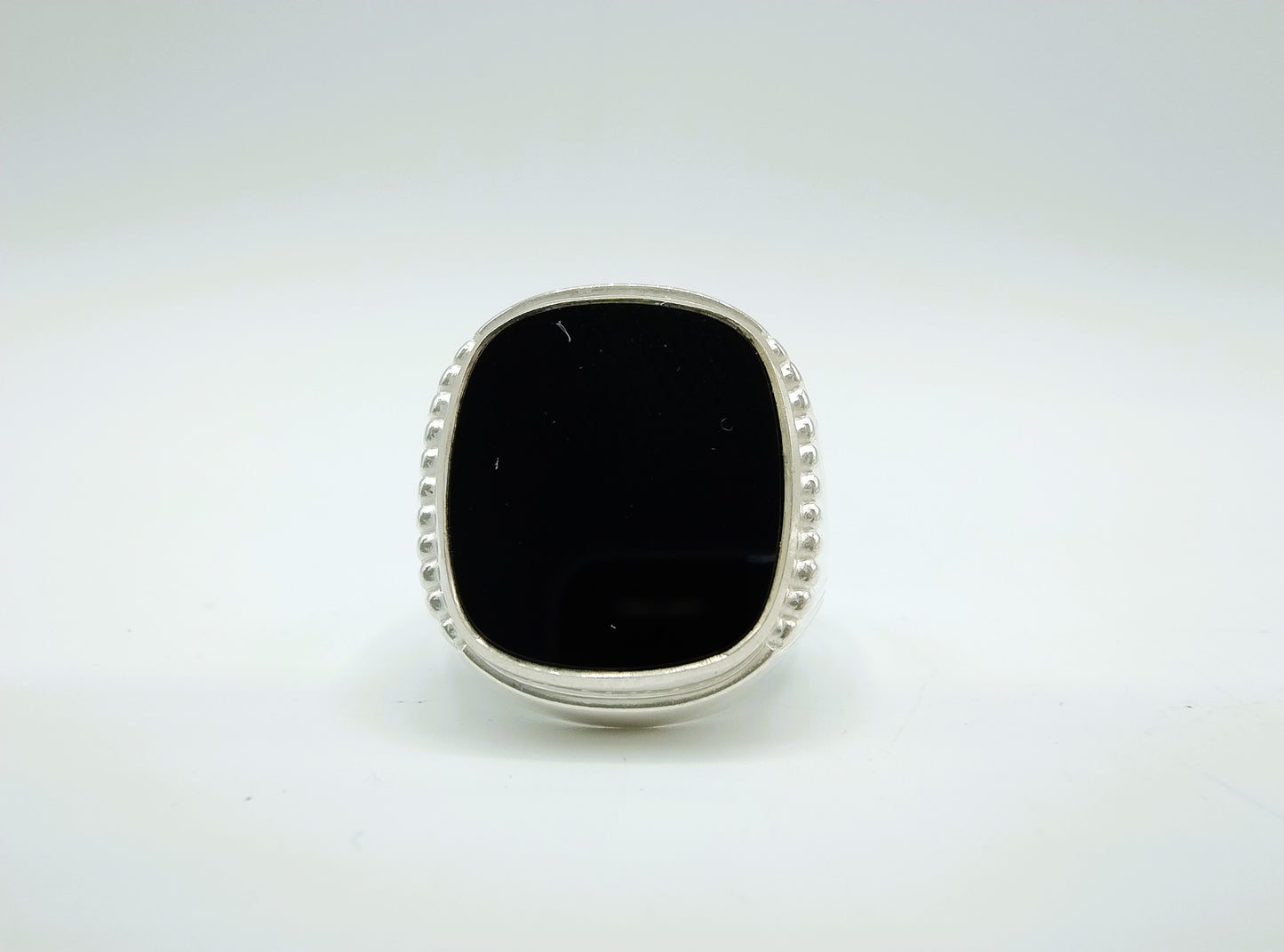 Zilveren heren zegelring met onyx, 19.5 mm