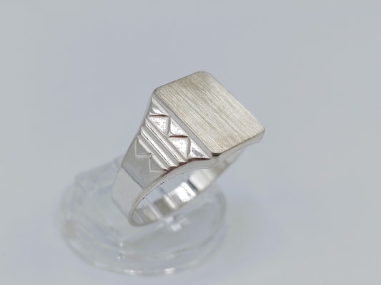 Zilveren heren zegelring, 22 mm