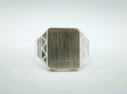 Zilveren heren zegelring, 21 mm