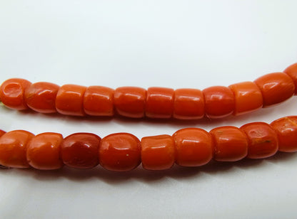 Rote Korallenkette mit Goldverschluss, Amsterdam, 40-44 cm