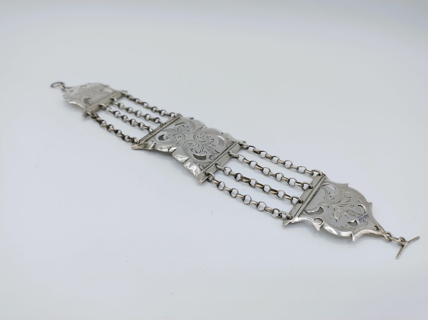 Silbernes Bibelschlossarmband, AJ Nobel, Schoonhoven, 1878 