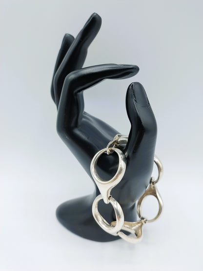 Schweres silbernes Design-Gliederarmband, 19,5 cm