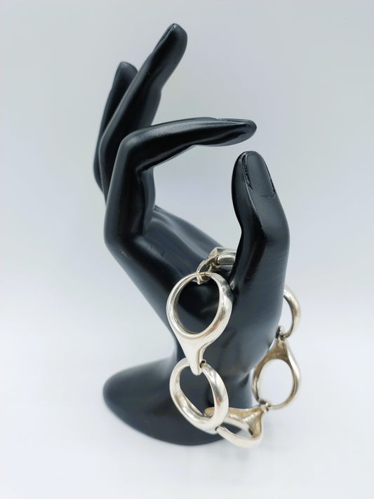 Schweres silbernes Design-Gliederarmband, 19,5 cm
