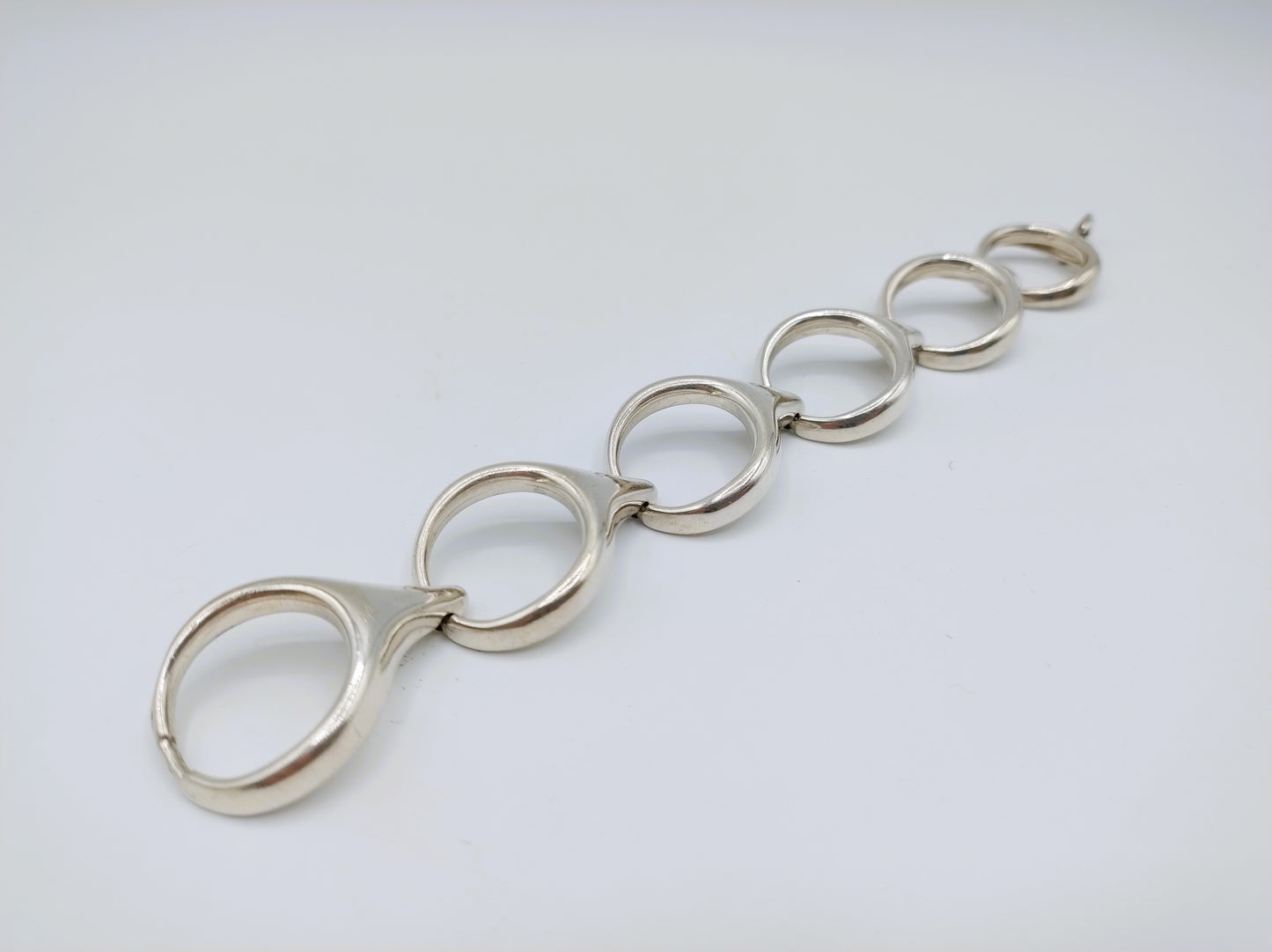 Schweres silbernes Design-Gliederarmband, 19,5 cm