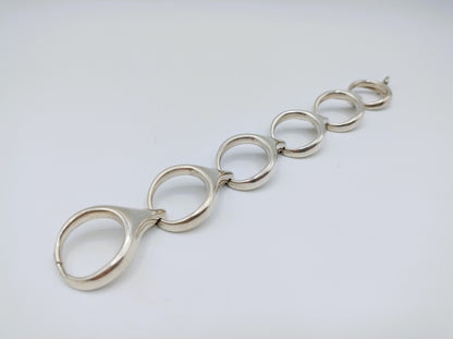 Schweres silbernes Design-Gliederarmband, 19,5 cm