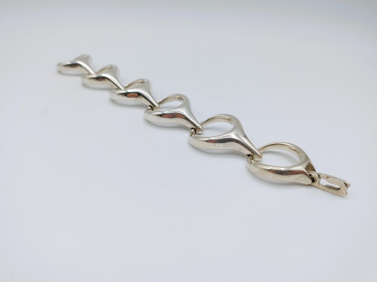 Schweres silbernes Design-Gliederarmband, 19,5 cm