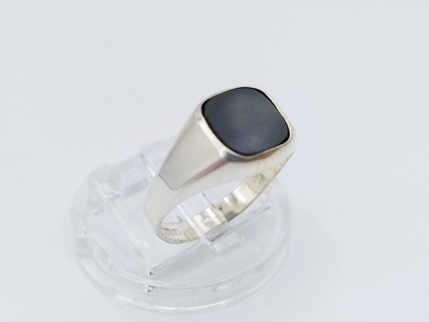 Silberner Herren-Siegelring mit Onyx, 17 mm