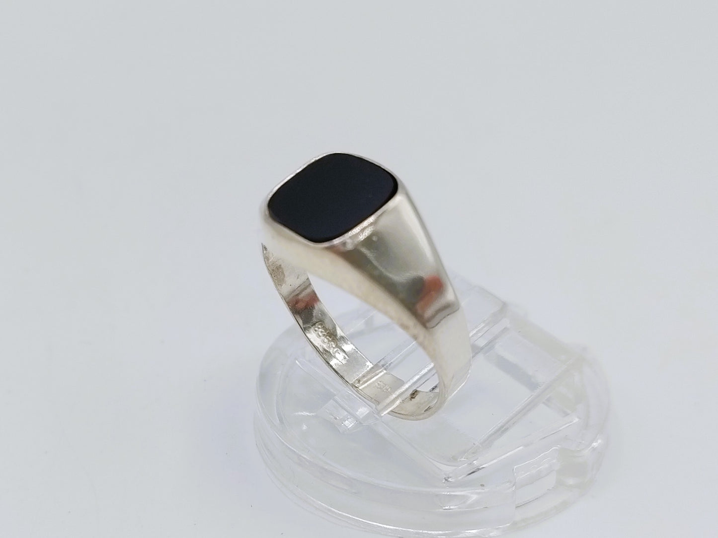 Silberner Herren-Siegelring mit Onyx, 17 mm
