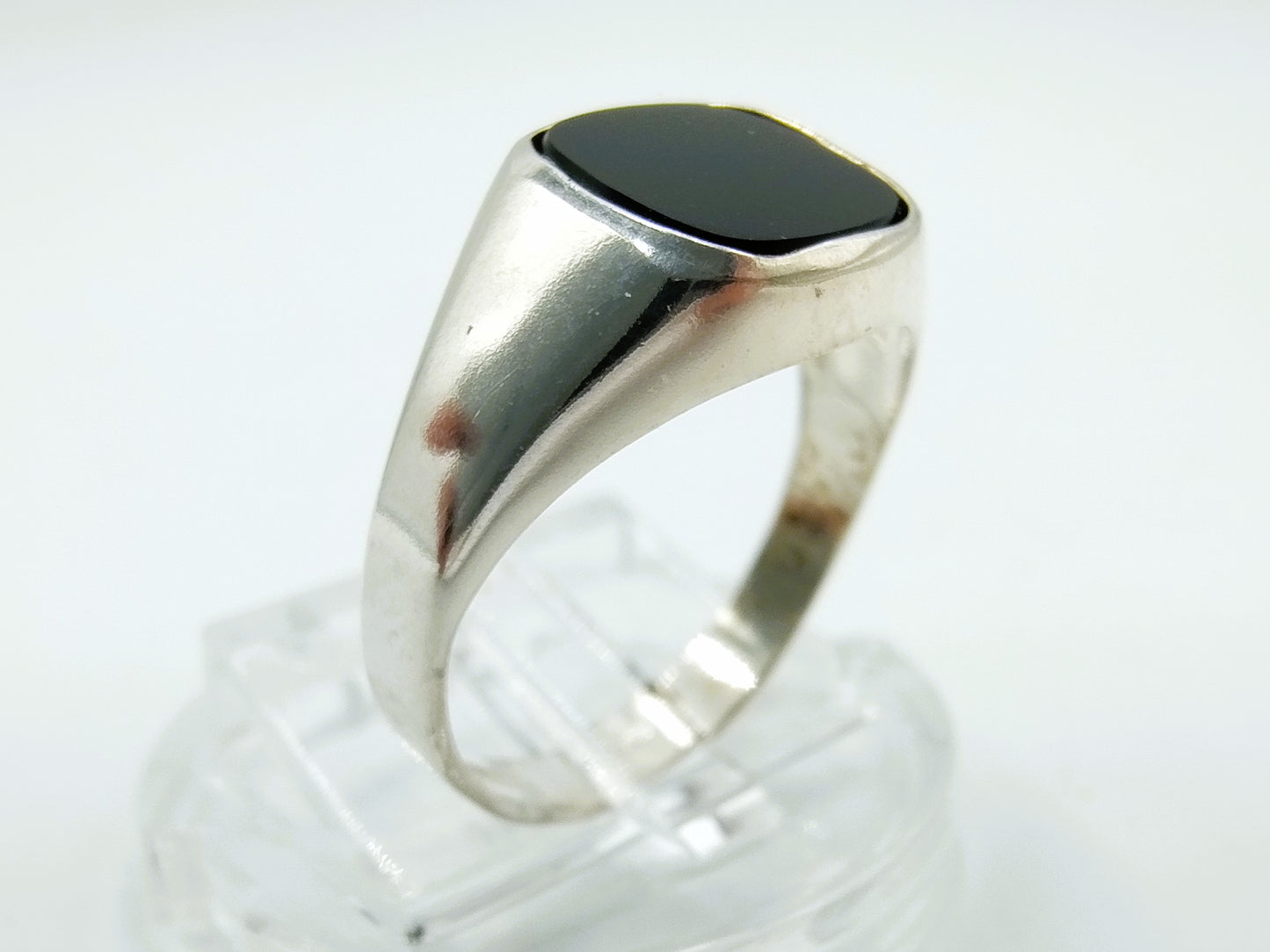 Silberner Herren-Siegelring mit Onyx, 17 mm