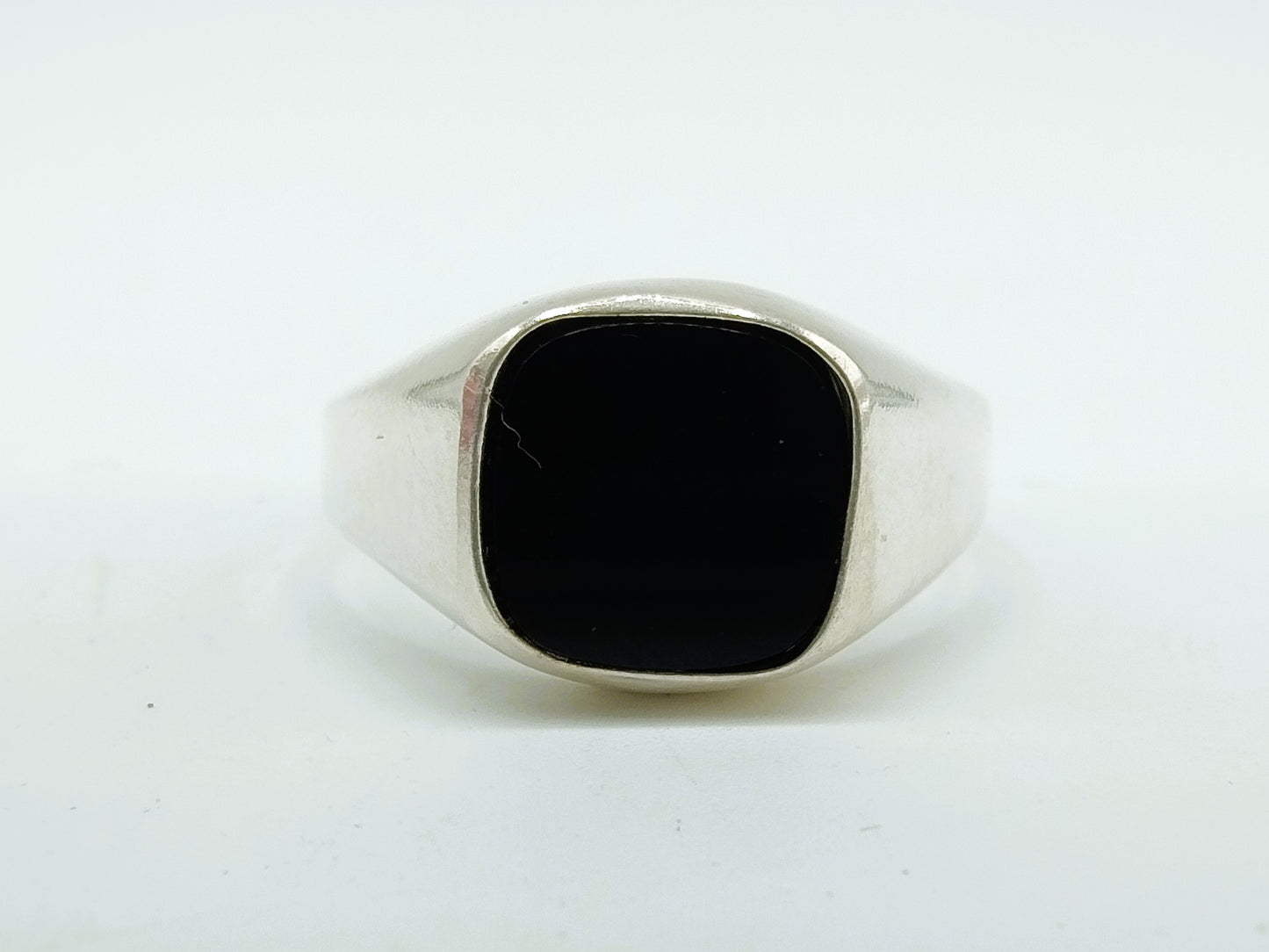 Silberner Herren-Siegelring mit Onyx, 17 mm