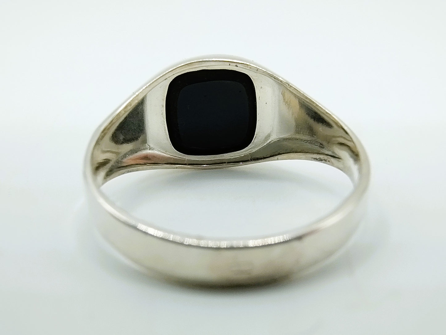 Silberner Herren-Siegelring mit Onyx, 17 mm