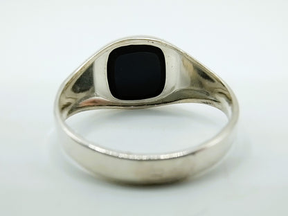 Silberner Herren-Siegelring mit Onyx, 17 mm