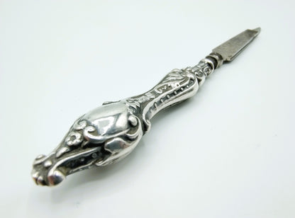 Nagelvijl met zilveren heft, E.S. Barnsley & Co, Birmingham, 1901