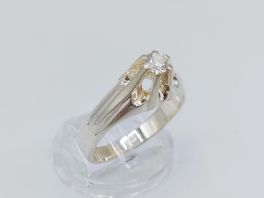 Zilveren unisex ring met steen, 21 mm