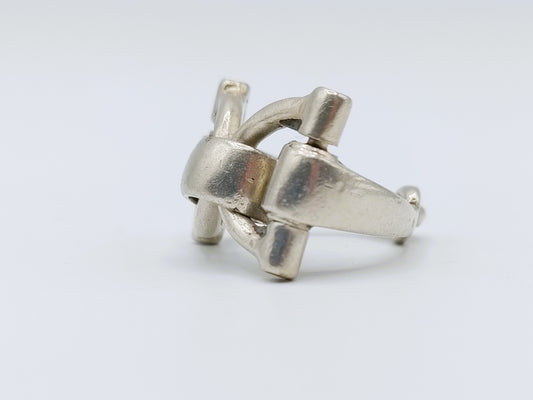 Silver fantasy ring, horse bit, 16 mm 