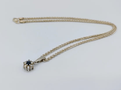 Zilveren koordcollier met hanger, 45,5 cm.