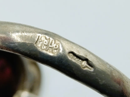 Silberring mit Granat, 18,5 mm