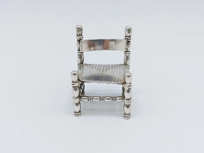 Zilveren miniatuur stoel, 20e eeuws