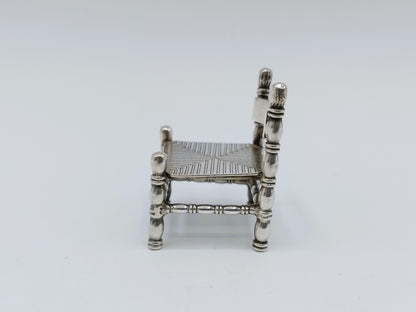 Zilveren miniatuur stoel, 20e eeuws