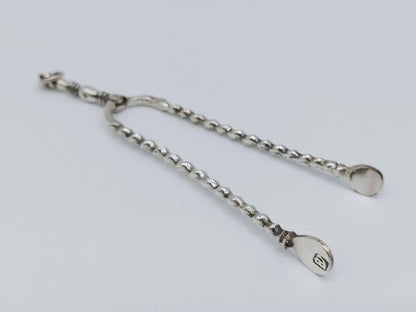 Zilveren miniatuur haardtang, J. Borduur, Amsterdam, 1756