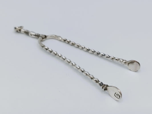 Zilveren miniatuur haardtang, J. Borduur, Amsterdam, 1756
