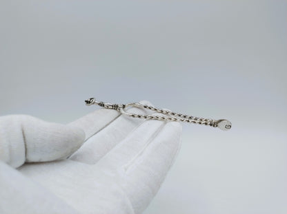 Zilveren miniatuur haardtang, J. Borduur, Amsterdam, 1756