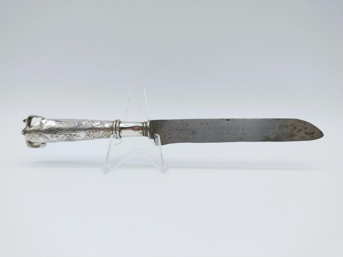 Zilveren mesheft met stalen lemmet, J. Kuyper, Middelburg, 1750