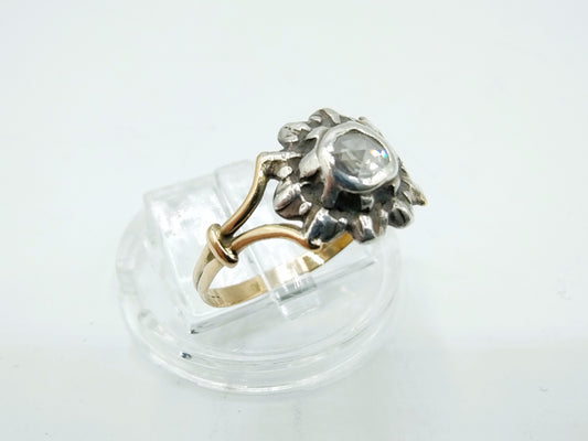 Goldring mit Rosendiamant, 16,5 mm