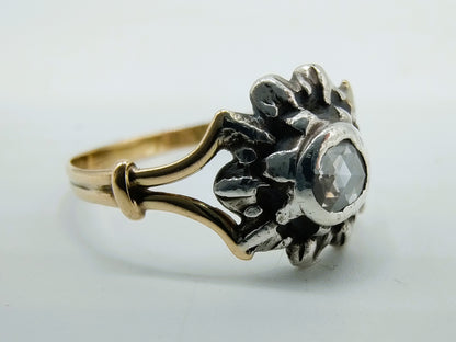 Goldring mit Rosendiamant, 16,5 mm