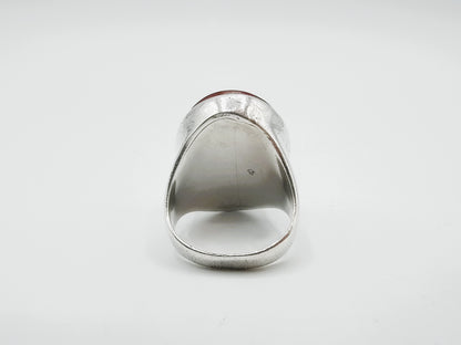 Zilveren ring met carneool, 925, 19 mm