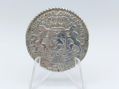 Silver trouser button brooch, 1865