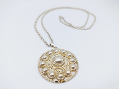 Zilveren jasseronketting met Zeeuwse knop hanger, 70 cm.