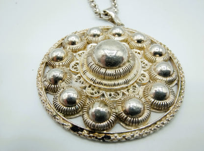 Zilveren jasseronketting met Zeeuwse knop hanger, 70 cm.