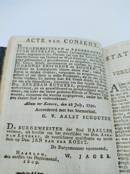 Bijbel met zilveren slot, Haarlem, 1809