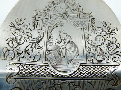 Zilveren taartschep met benen heft, E. Callot, Parijs, ca. 1850