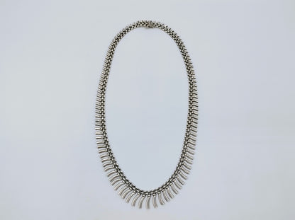 Silver bars design necklace, 43 cm