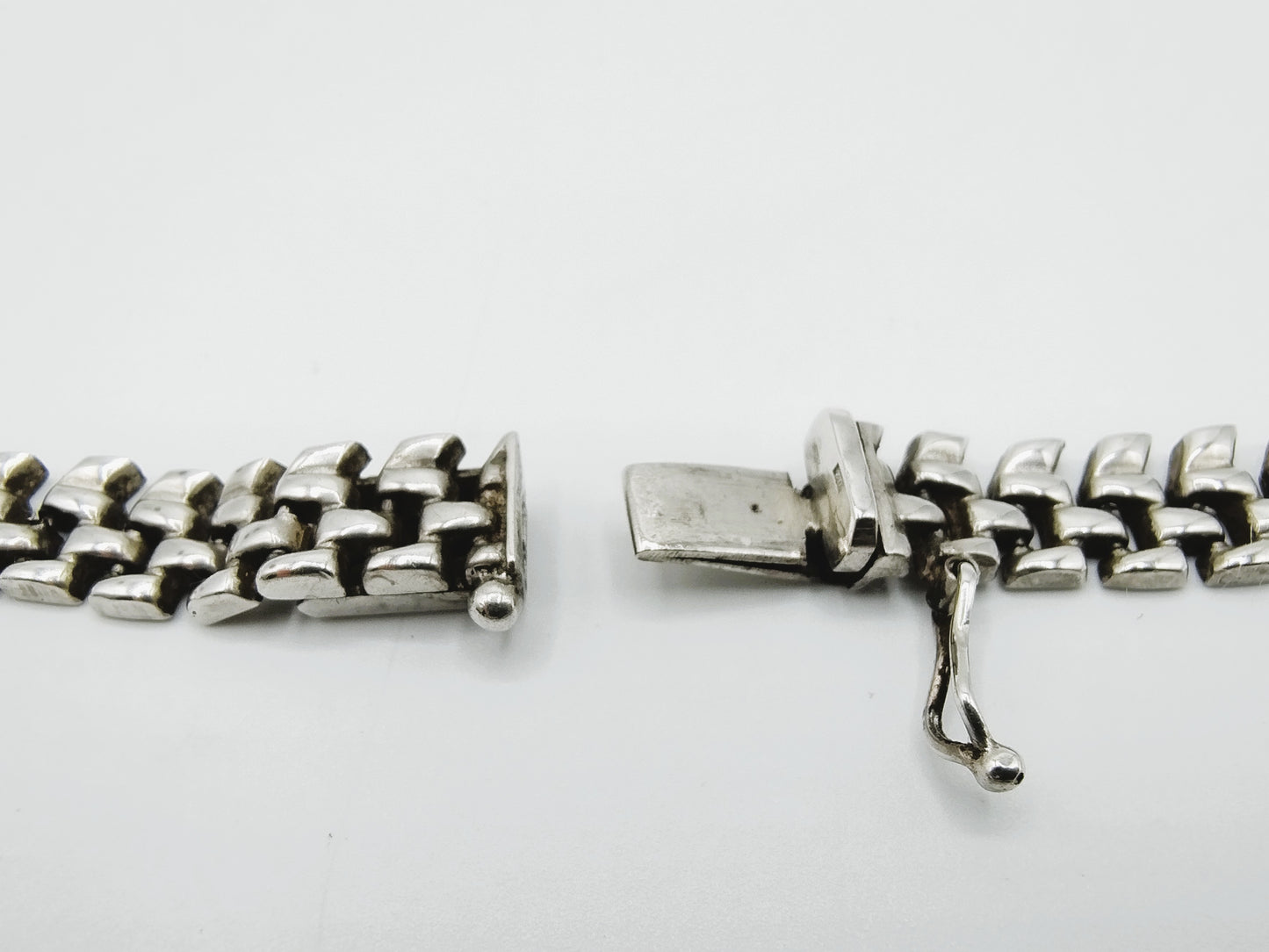 Silver bars design necklace, 43 cm