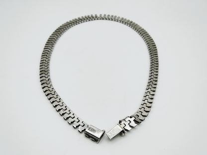 Silver bars design necklace, 43 cm