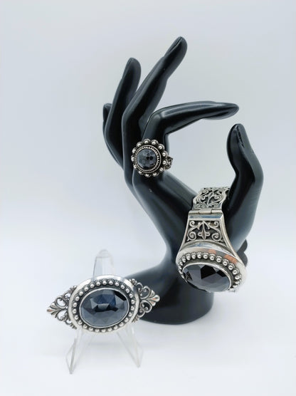 Jewelry set, silver bracelet, brooch and ring, Niekerk, Schoonhoven.