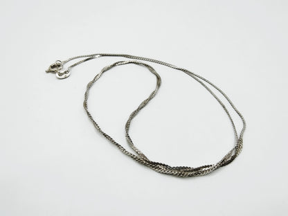 Zilveren halsketting, gedraaid, 42 cm