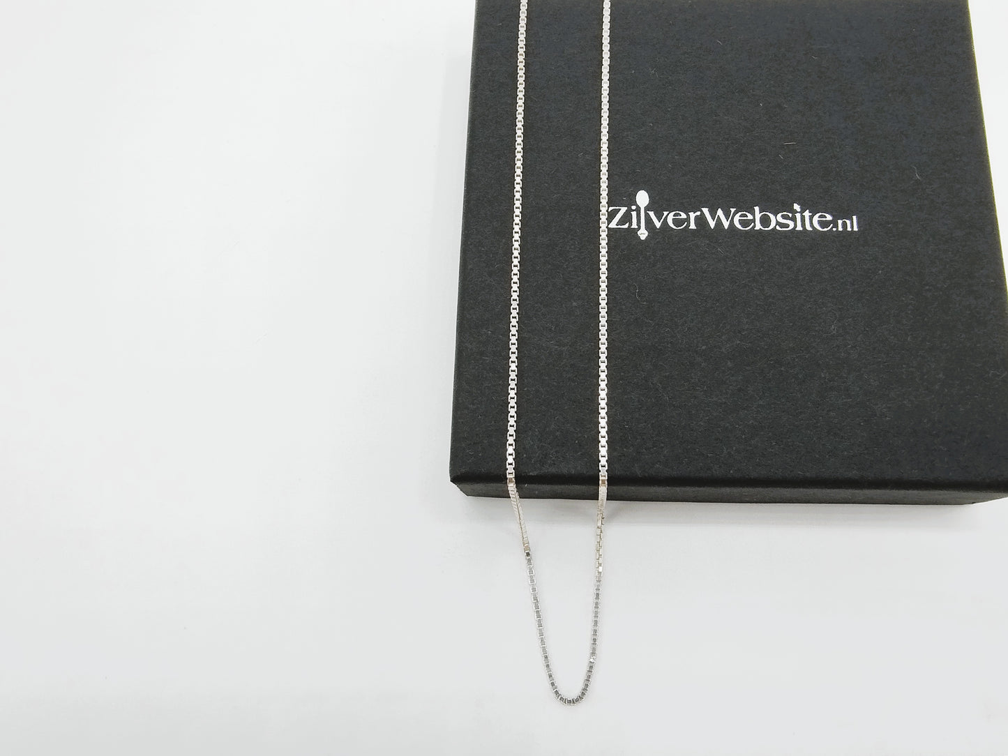 Zilveren venetiaans collier, 38 cm