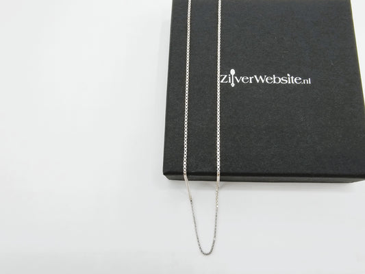 Zilveren venetiaans collier, 38 cm