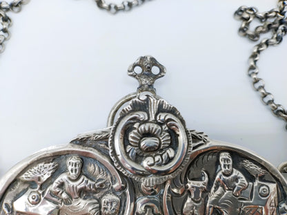 Zilveren tasbeugel met fluwelen tas, A. Offringa, Huizum, 1797