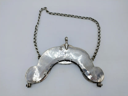 Zilveren tasbeugel met ketting, H.N. Hubert, Groningen, ca. 1790