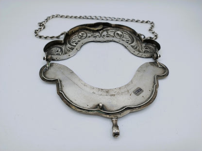 Zilveren tasbeugel met ketting, H.N. Hubert, Groningen, ca. 1790