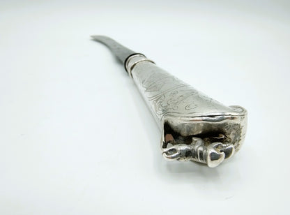 Silver knife handle with steel blade, Friesland, ca. 1770
