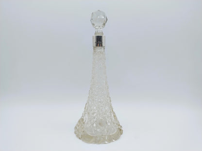 Kristallen karaf met zilveren rand, H. Bourne, Birmingham, 1898