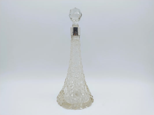Kristallen karaf met zilveren rand, H. Bourne, Birmingham, 1898