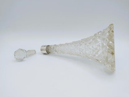 Kristallen karaf met zilveren rand, H. Bourne, Birmingham, 1898