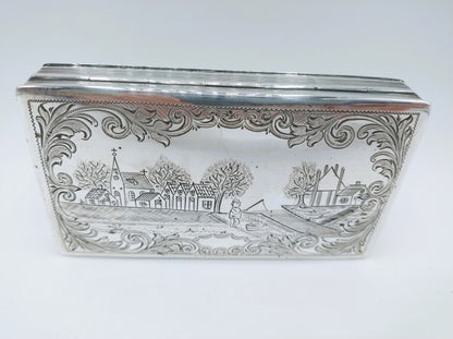 Zilveren tabaksdoos, C. Hooijkaas Jz, Schoonhoven, 1895